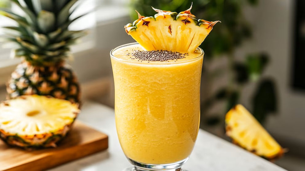 Smoothie z ananasu, petržele a chia: tropický nápoj, který pomáhá snížit zadržování tekutin bez tablet