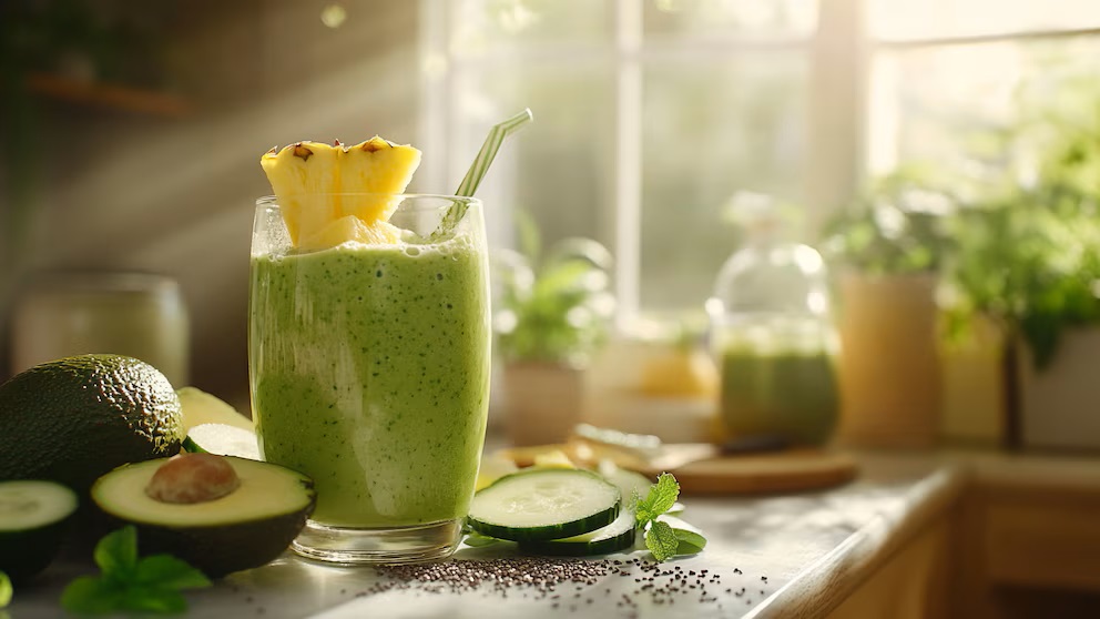 Smoothie z ananasu, petržele a chia: tropický nápoj, který pomáhá snížit zadržování tekutin bez tablet